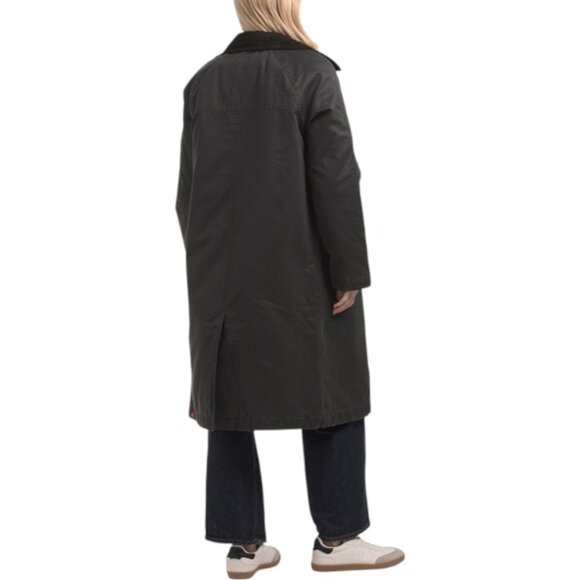 HUNTER Washed Wax Longline Coat With Detachable Hood - Picture 3 of 3